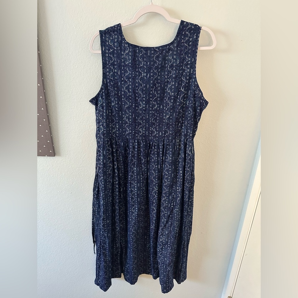 April Cornell Navy Azure Block Print Dress - Picture 2 of 10